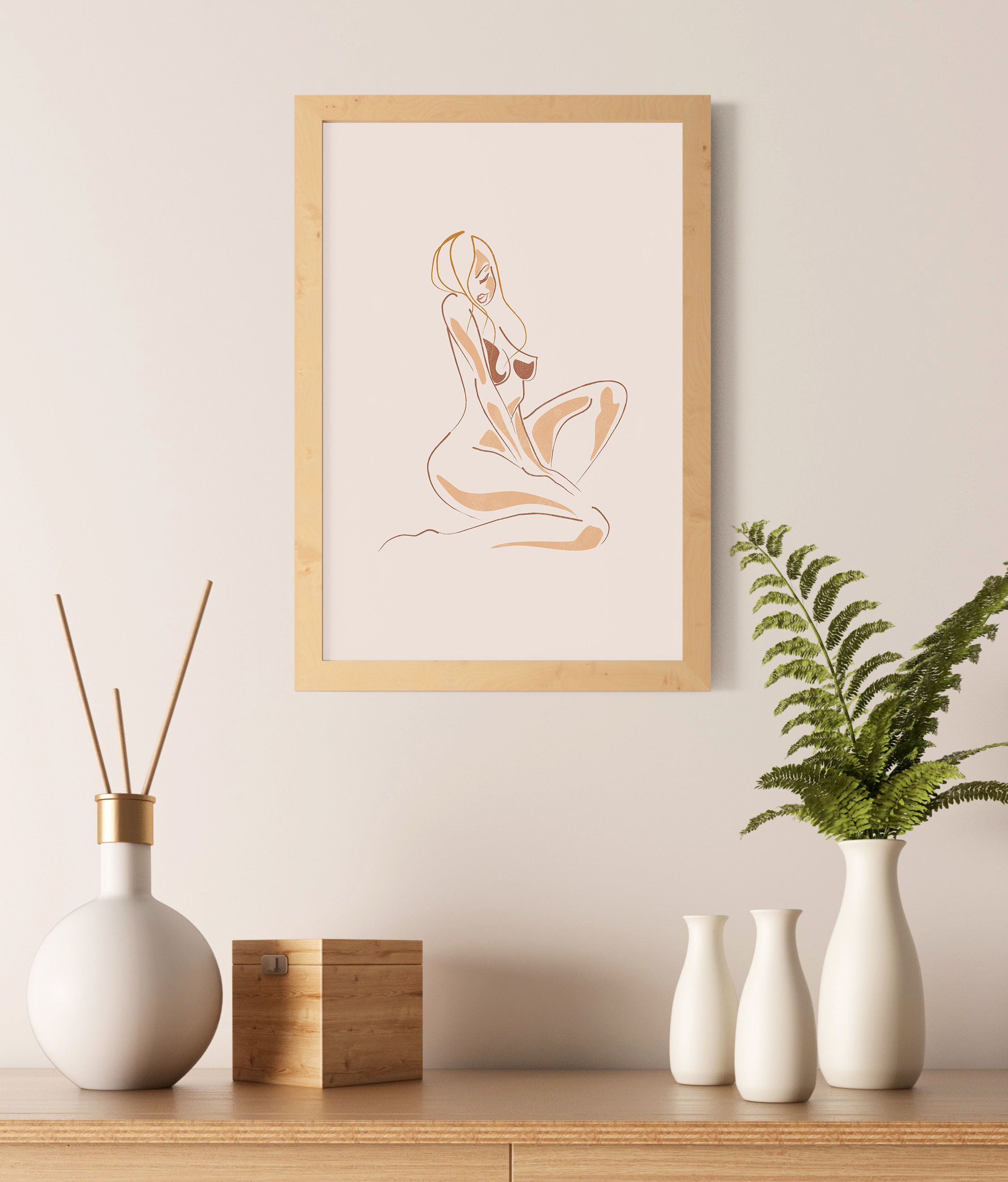 Minimalist Female Art Body Printable Wall Art Naked Art | Etsy