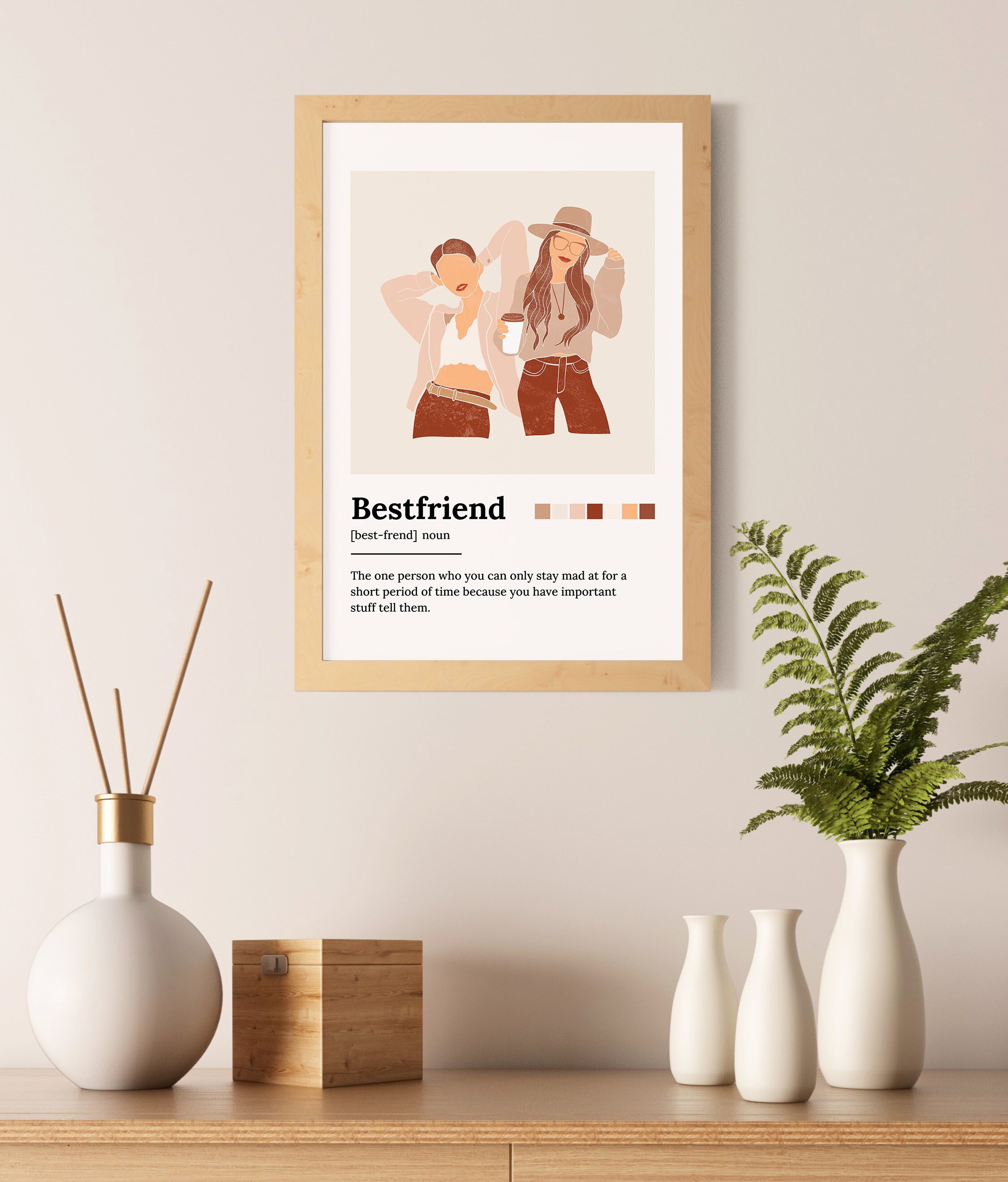 Bestfriend Definition Minimalist Wall Art Friendship Print Etsy
