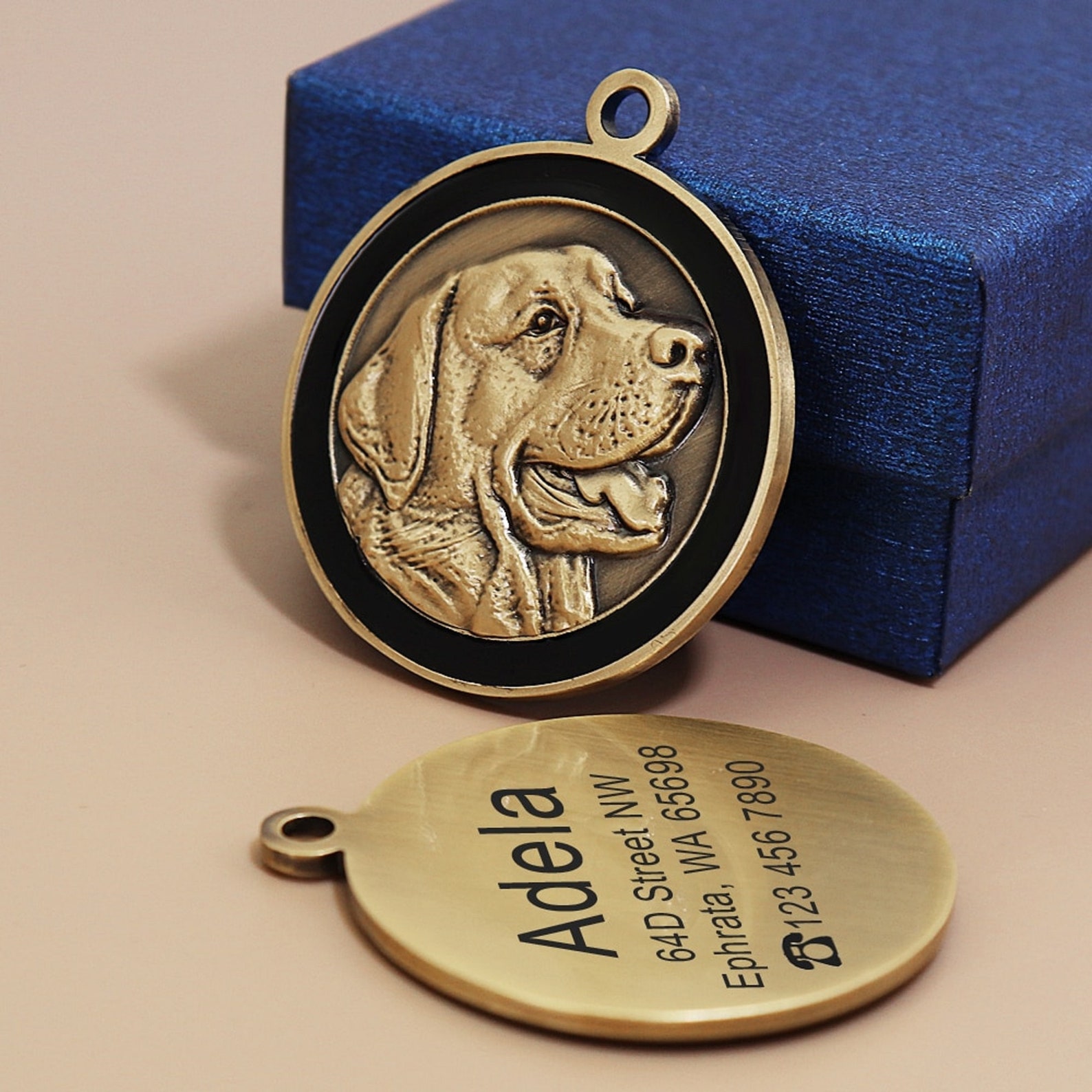 Personalized Dog ID Tag Engraved Pet Collars Custom Necklace Etsy