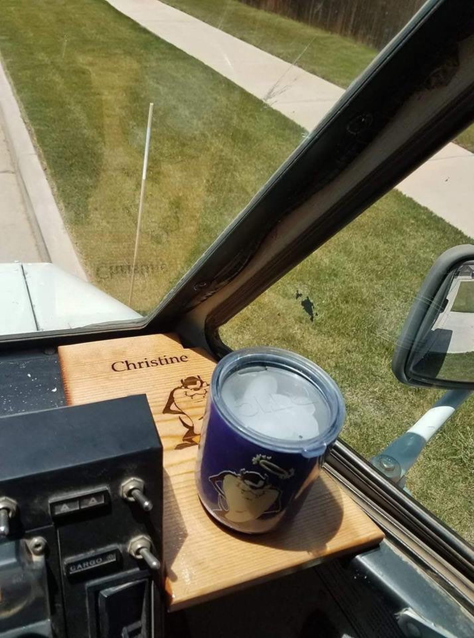 LLV Side tray with tumbler/mug holder Etsy