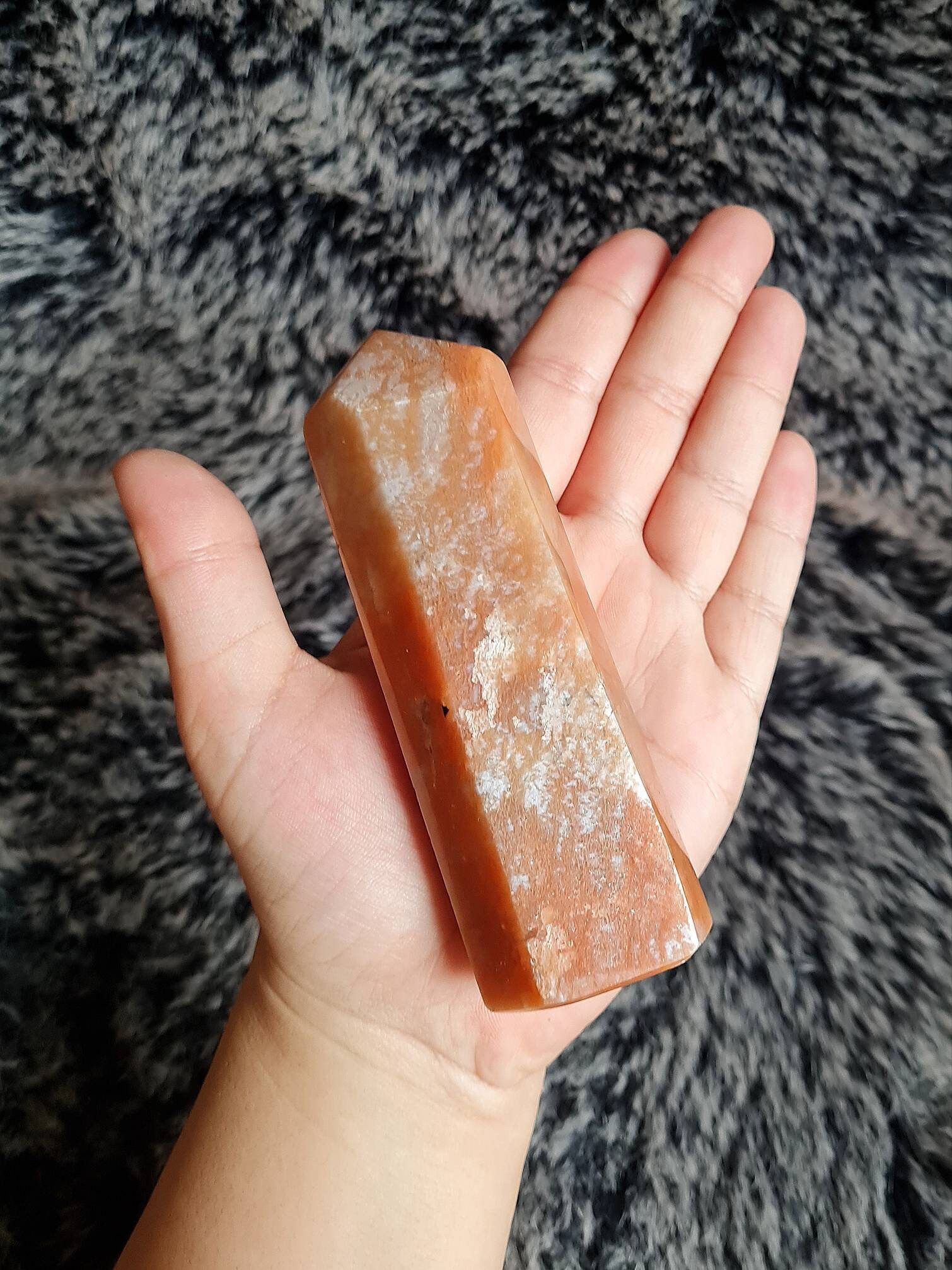 Obelisque Pierre Naturelle Pierre de Lune Orange