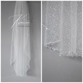 Crystal veil Glitter fingertip veil Sparkly cathedral veil Bridal veil with crystals One tier veil with lettering Mid length veil product logo