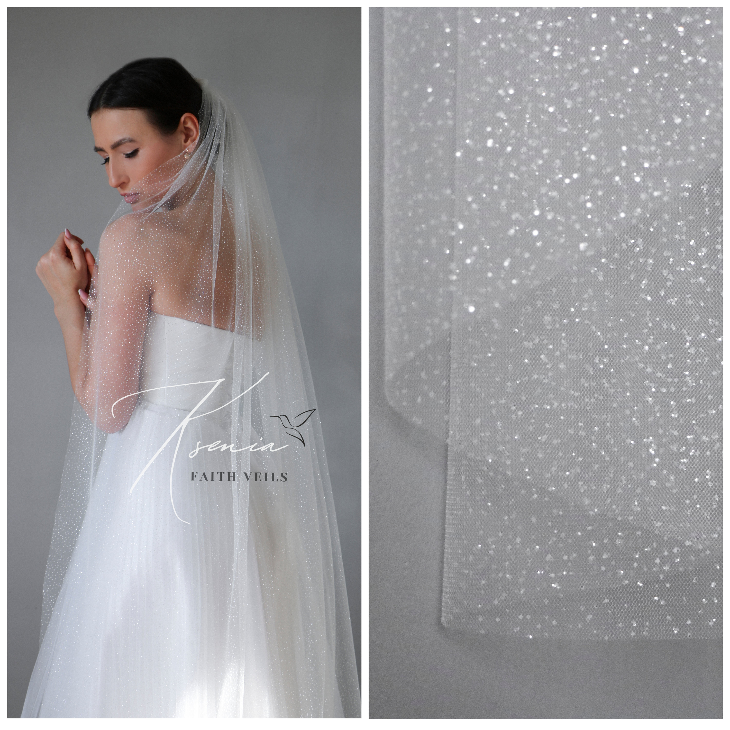 Embroidered Glitter Veil - Etsy