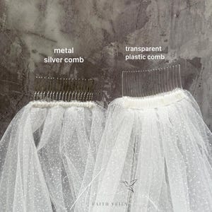Lace edge veil Wedding veil with lace trim Veil with blusher Fingertip wedding veil Bridal veil with lace Veil with comb Two tier veil image 14