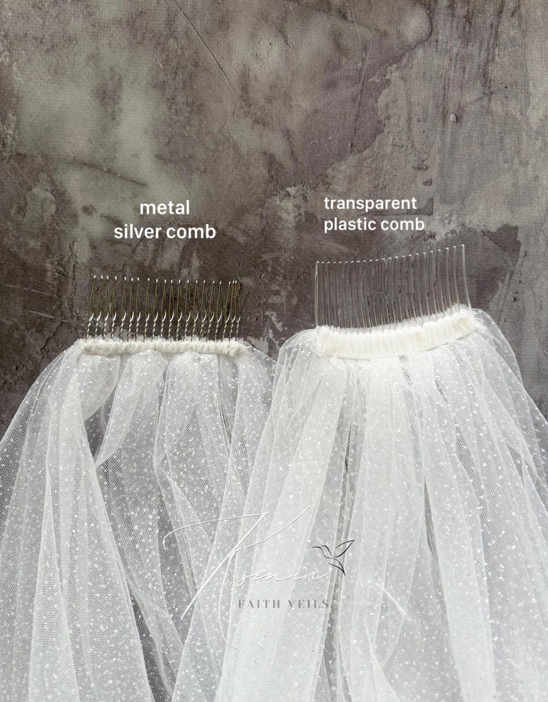 Lace edge veil Wedding veil with lace trim Veil with blusher Fingertip wedding veil Bridal veil with lace Veil with comb Two tier veil image 14