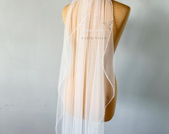 Crystal wedding veil Angel cut veil Cascading veil One tier handmade veil Waltz veil Bridal veil Wedding veil sparkle lining cathedral