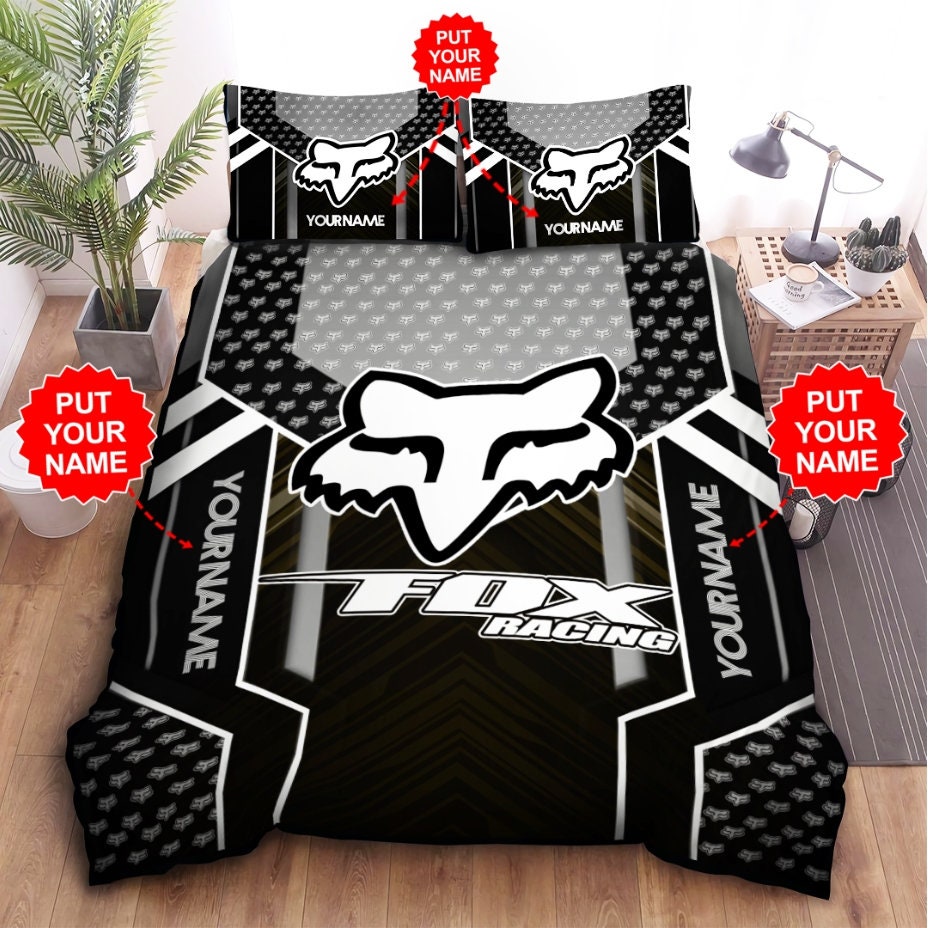 Fox Racing Bedding Set Motocross Fox Gifts Bed Sheet Cover Etsy