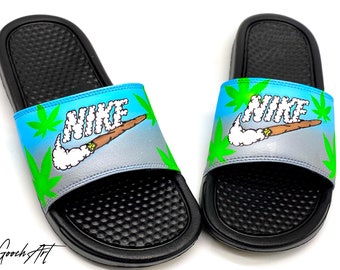 rick and morty nike slides