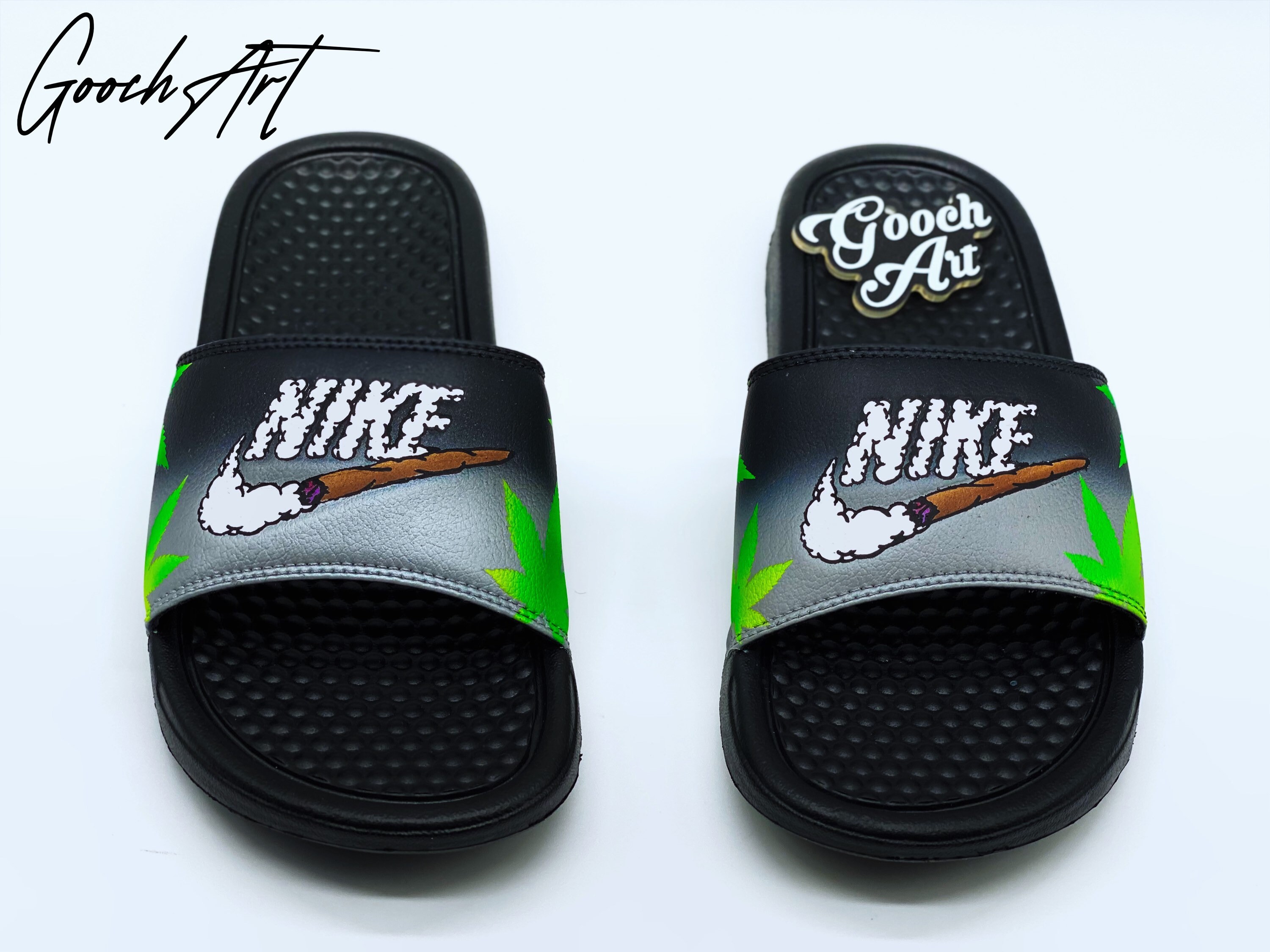 Custom Nike Weed Slides high Life | Etsy