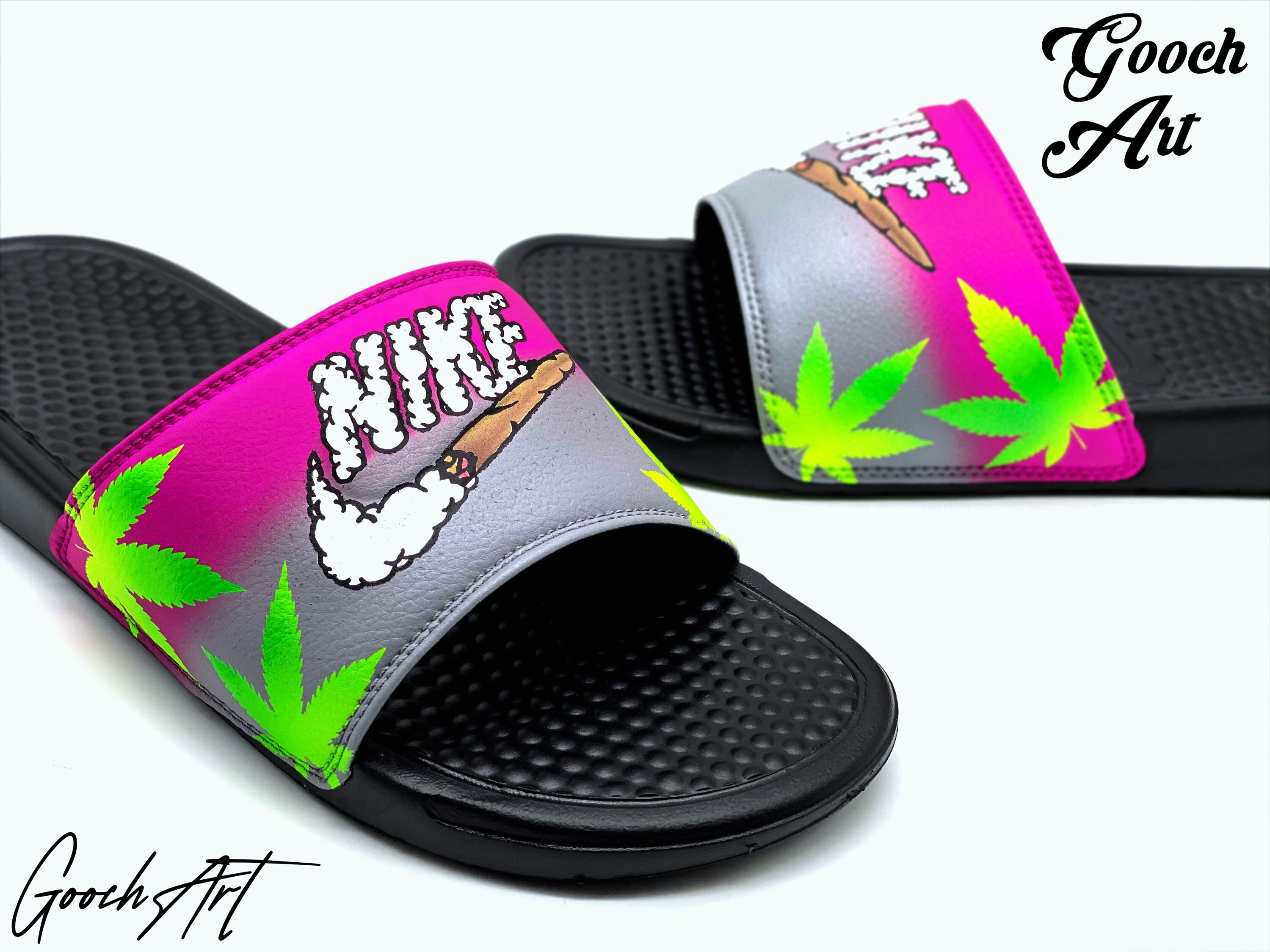 Custom Nike Weed Slides high Life | Etsy