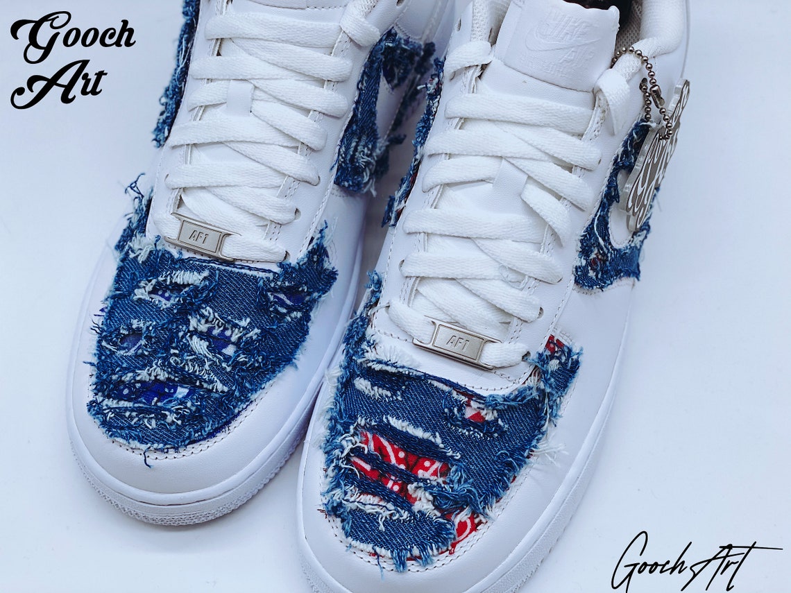 custom denim air force 1