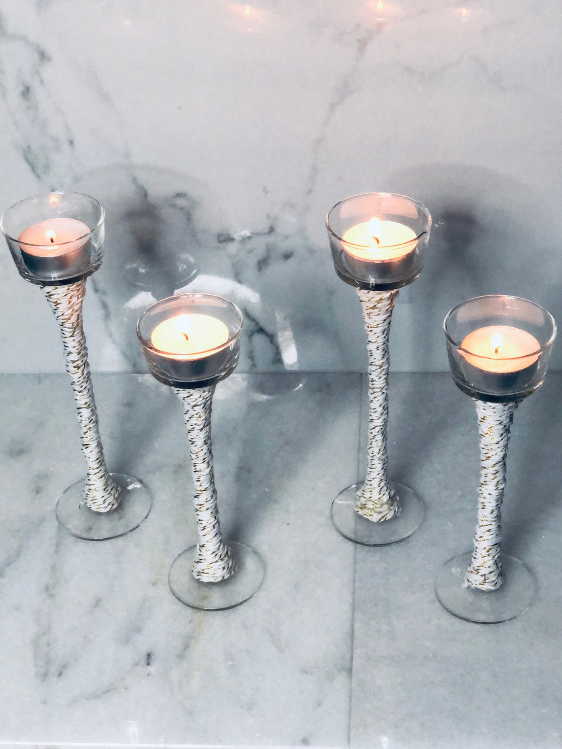 Long stem candle votive/ tea light candle holders Etsy