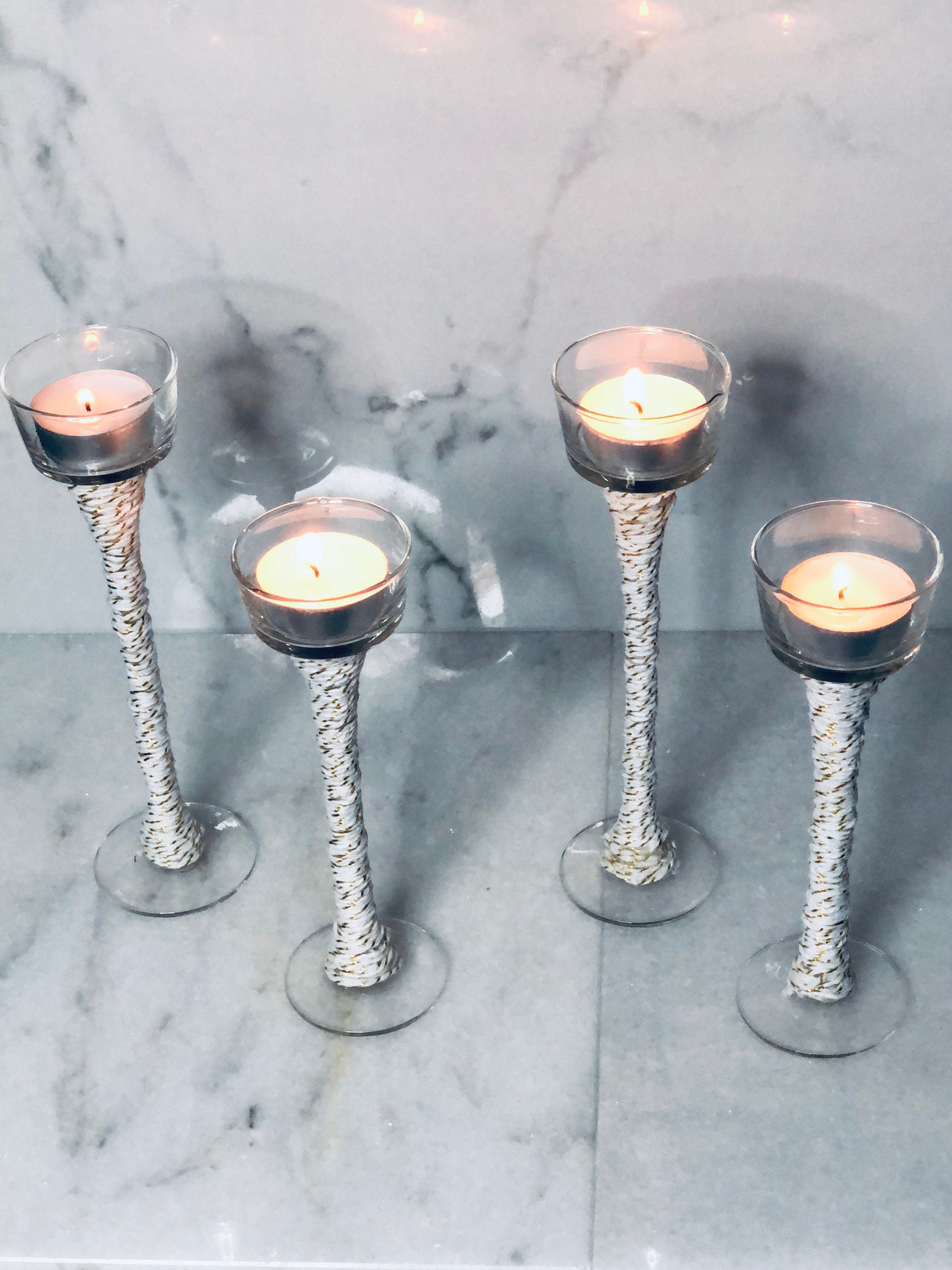 Long stem candle votive/ tea light candle holders Etsy