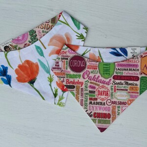California cities and poppy flower Dog Bandana
