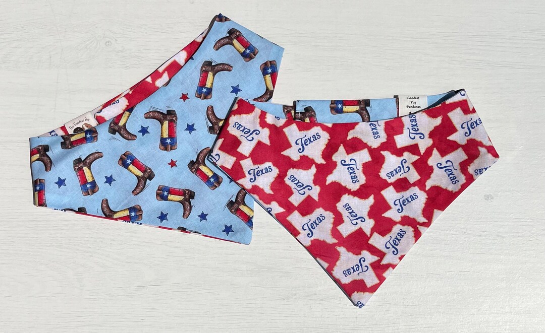Texas Red and Blue Dog Bandana Etsy
