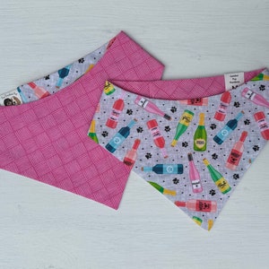 Wine and Champagne pink Dog Bandana