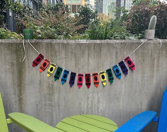 Crayon Rainbow Garland | Classroom Decor | Teacher | Back to School