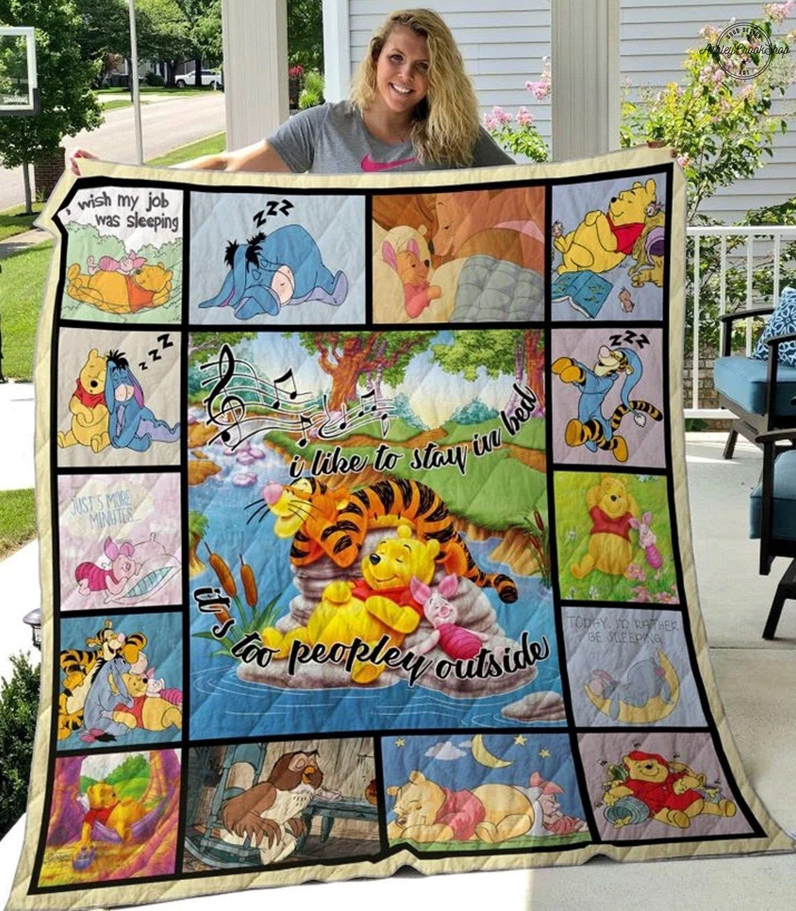 Winnie The Pooh Quilt Blanket Disney Pooh's Adventures Etsy