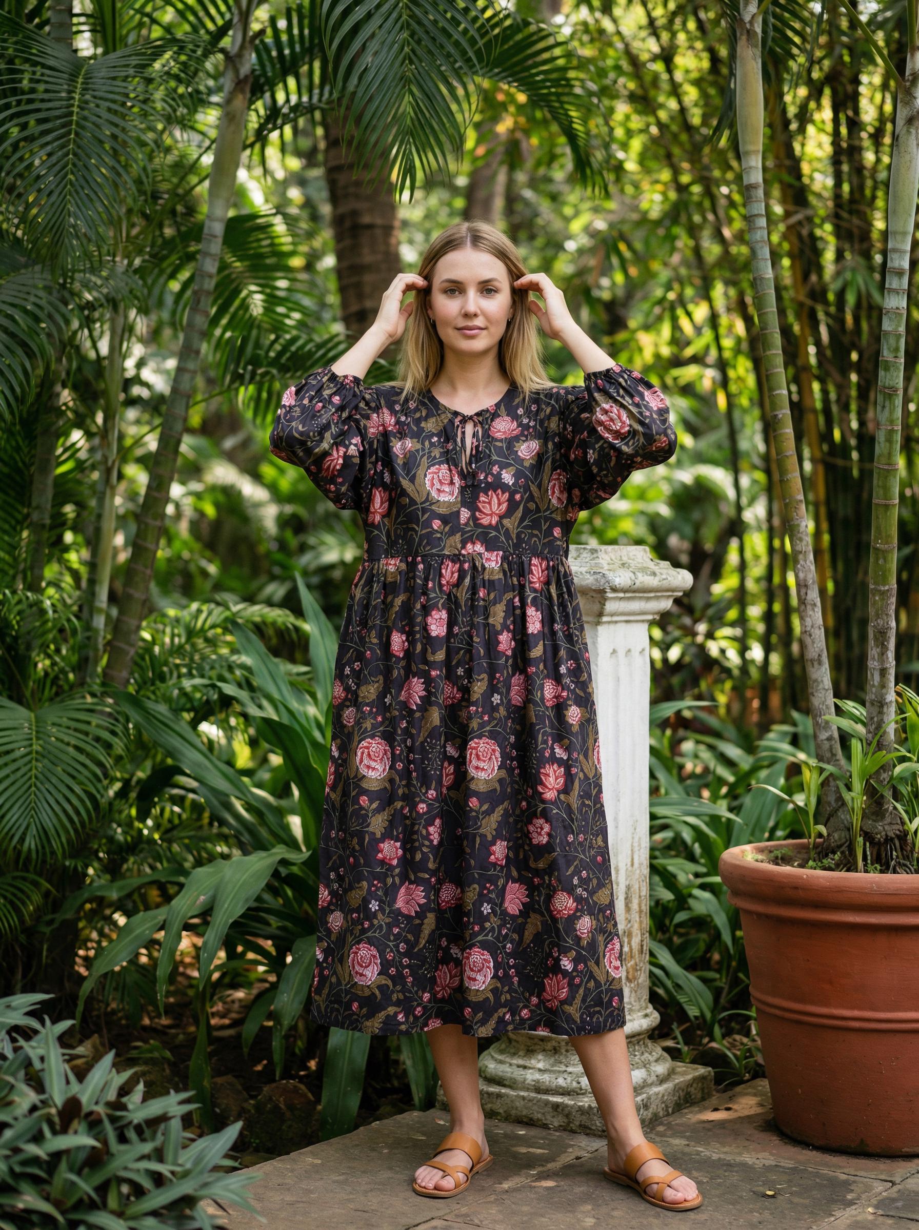Women Black Red Roses Dress - Etsy Canada