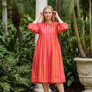 pink retro dress Madeline Maxi Dress in Pink Vintage Poppies XL main image 1
