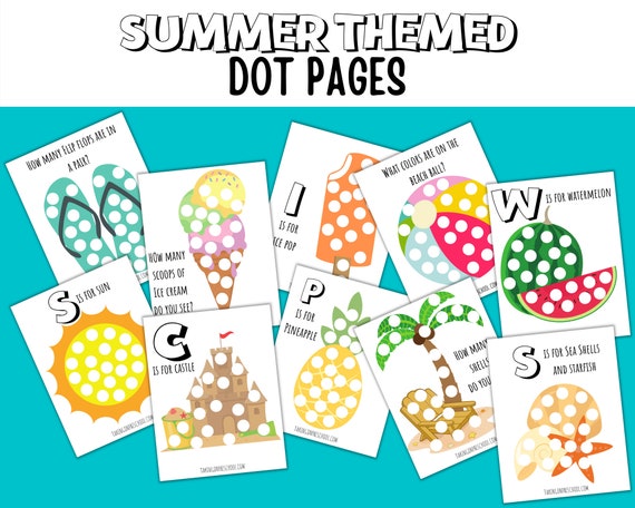 Summer Dot Pages Printable Do-a-dot Activity Book