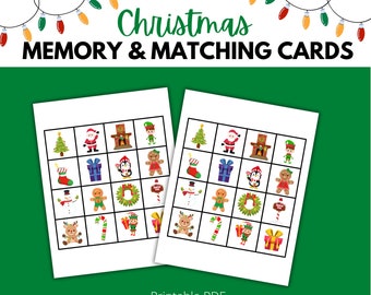 Christmas Memory and Matching Game Cards | Autumn Matching Game for Toddlers, Preschool, Pre-k, Kindergarten