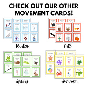 Summer Movement Cards, Printable Action Flashcards for kids, toddlers, preschool, pre-k, kindergarten image 7