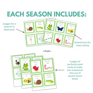 Seasonal Movement Cards, Printable Action Flashcards for kids, toddlers, preschool, pre-k, kindergarten image 3