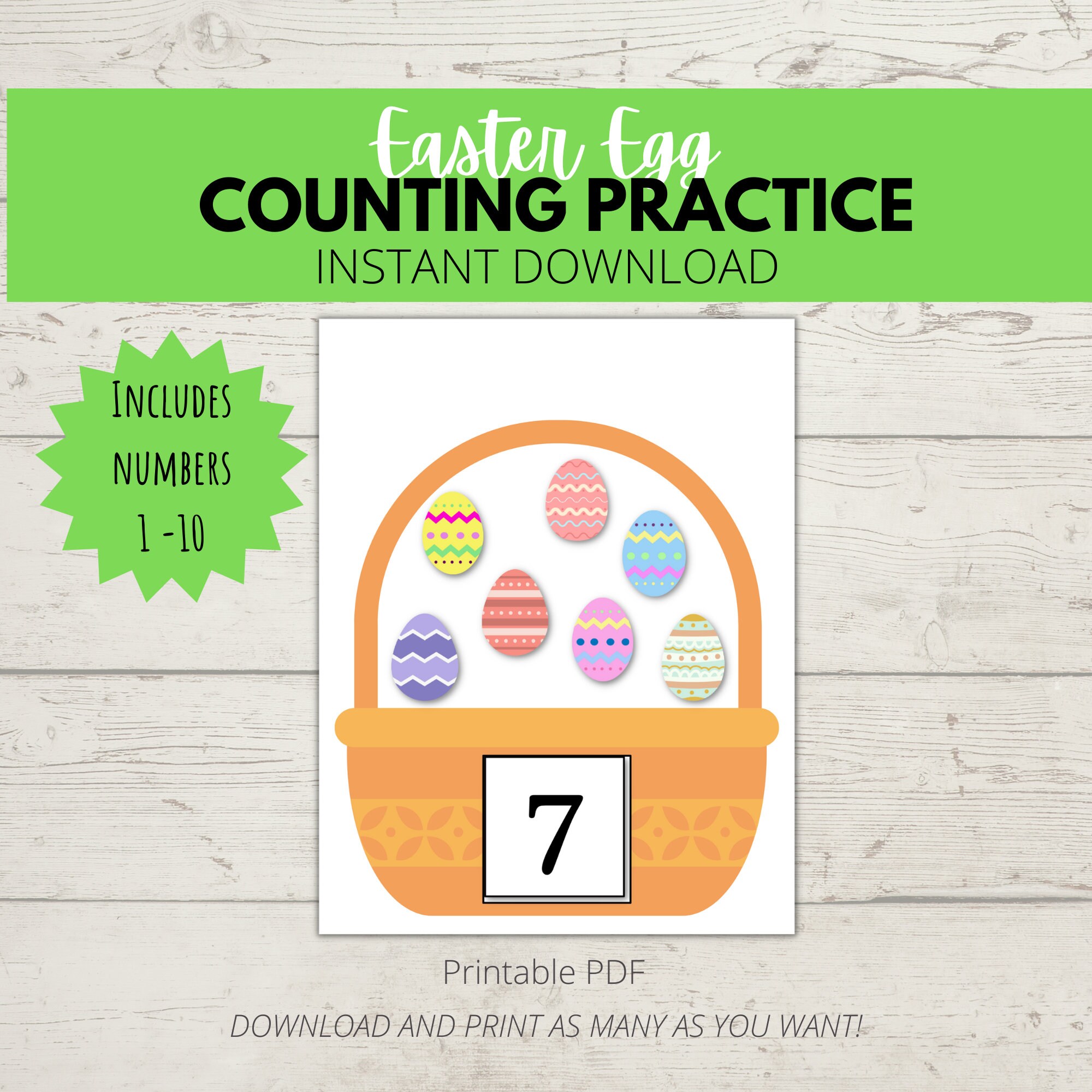 Preschool Spring Math Activity - Printable Easter Egg Counting Game ...