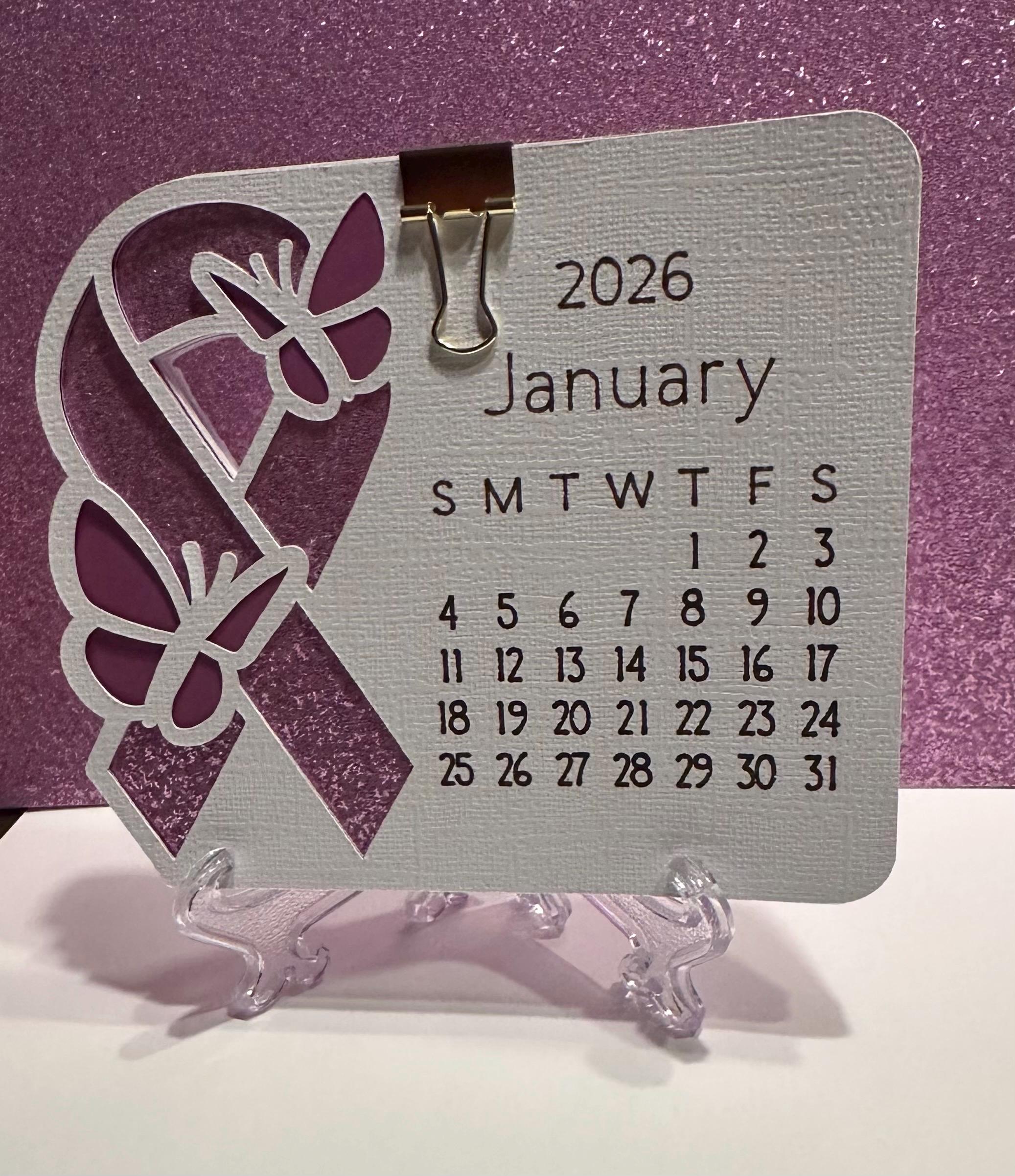 2026 Awareness Ribbon Desk Calendar, Glitter Accent. Color Options. - Etsy