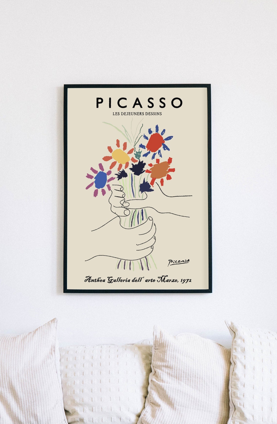 Picasso Rare Vintage Poster Art Exhibition Galleria 1972 Etsy