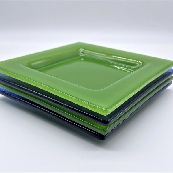 Square Glass Plate Etsy