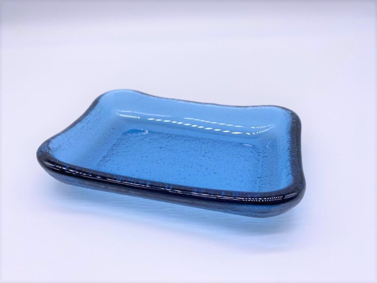 Recycled Glass Plate. Handmade Glass Plate. Artistic Glass Dinnerware