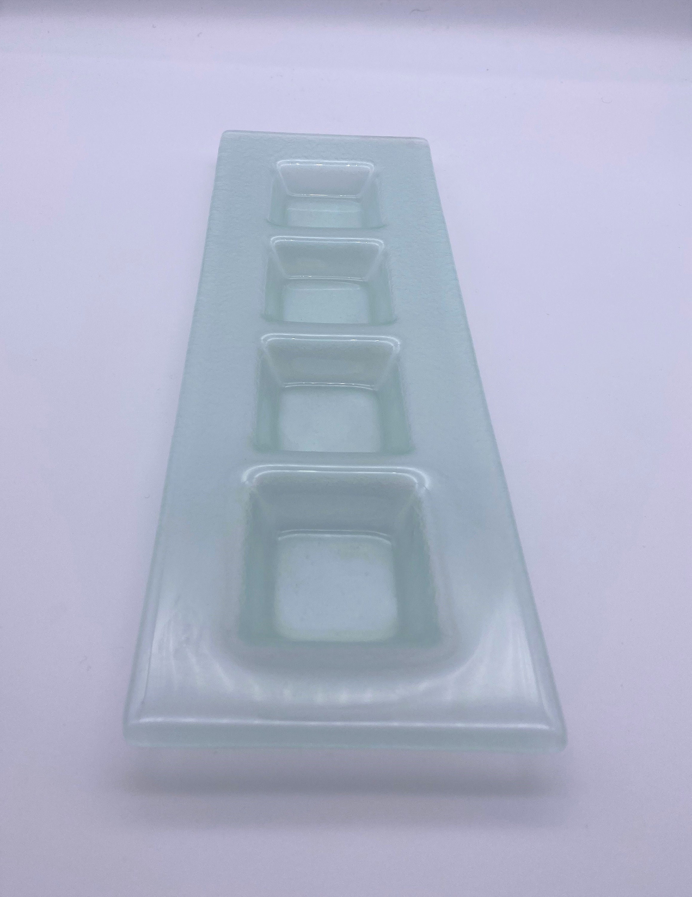 Rectangular Glass Plate with compartments for sauces mezzes. Etsy