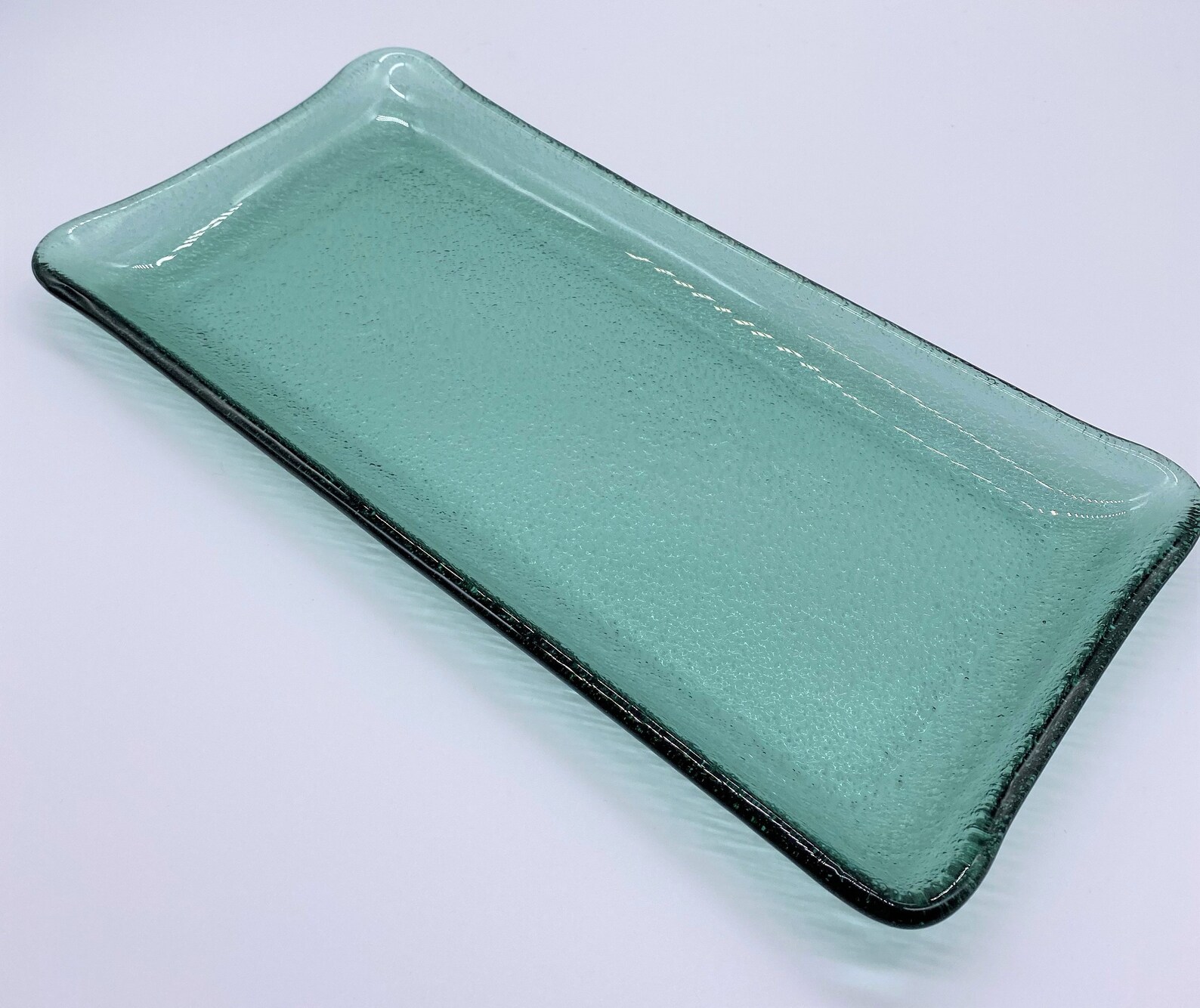 Rectangular Glass Plate. Recycled Glass Plate. Glass Serving Etsy