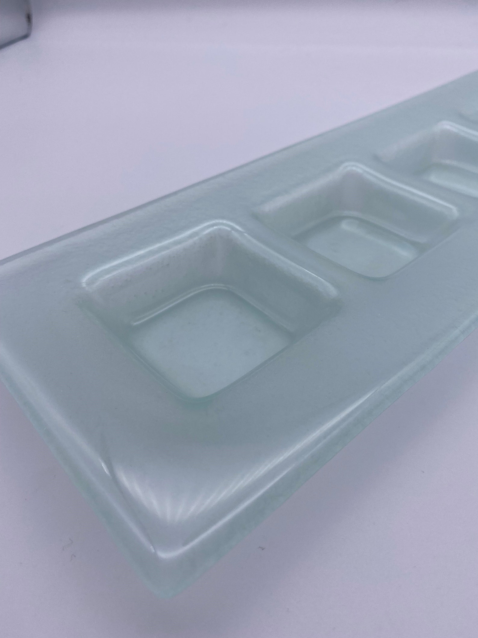 Rectangular Glass Plate with compartments for sauces mezzes. Etsy