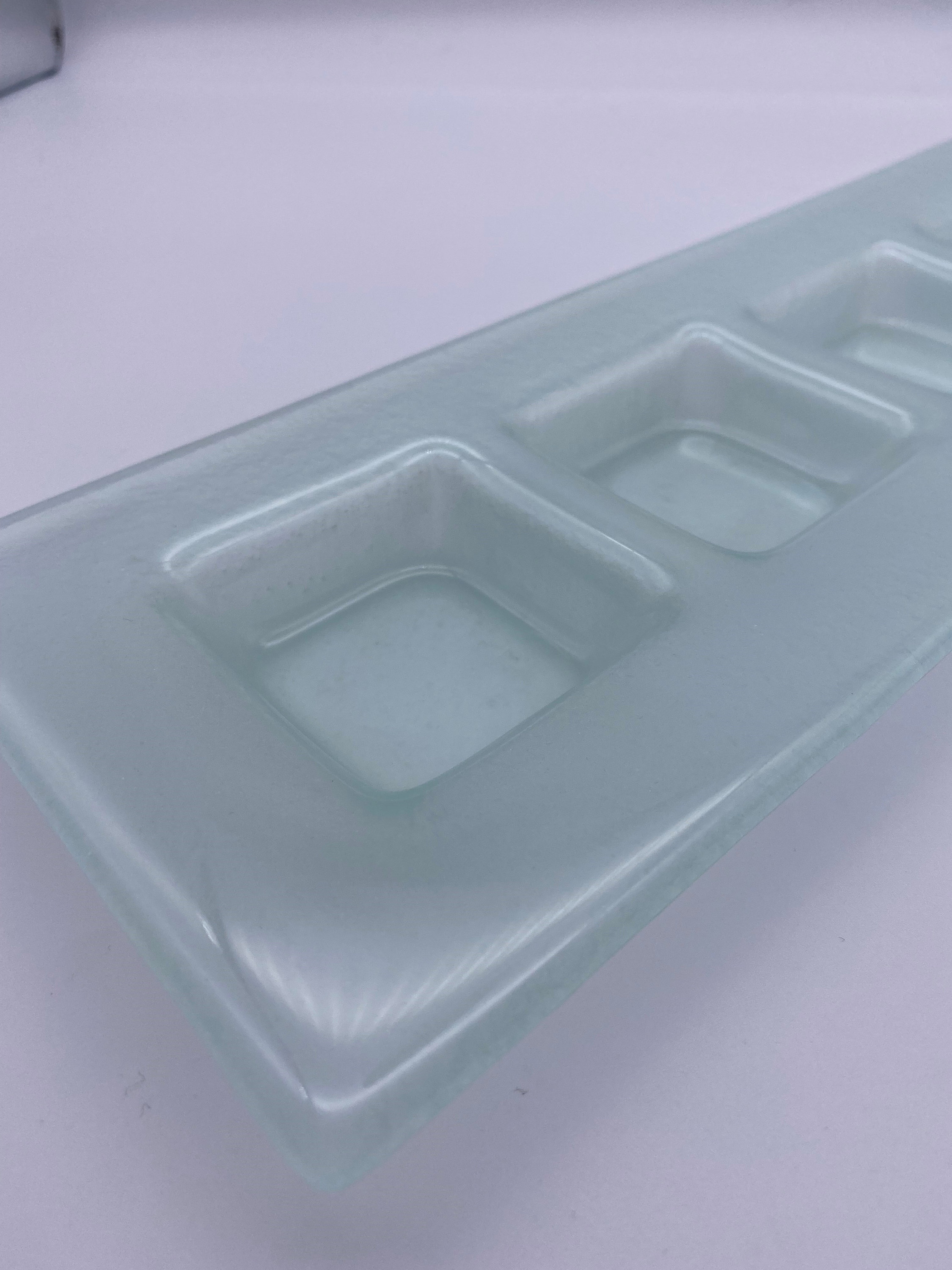 Rectangular Glass Plate with compartments for sauces mezzes. Etsy