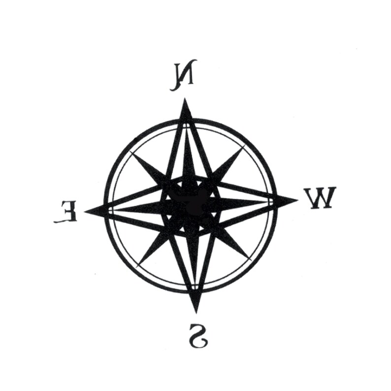 Compass Tattoo Temporary Tattoo Ephemeral Tattoo Etsy
