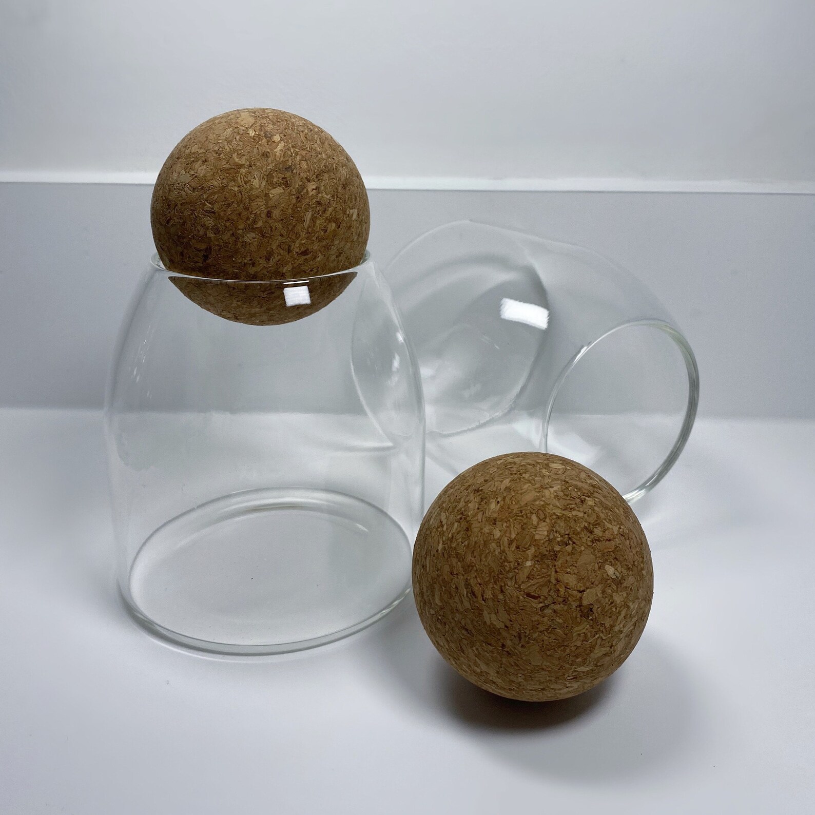 Glass Jar with Cork Orb Lid 500ml Cork Ball Jar Kitchen Etsy