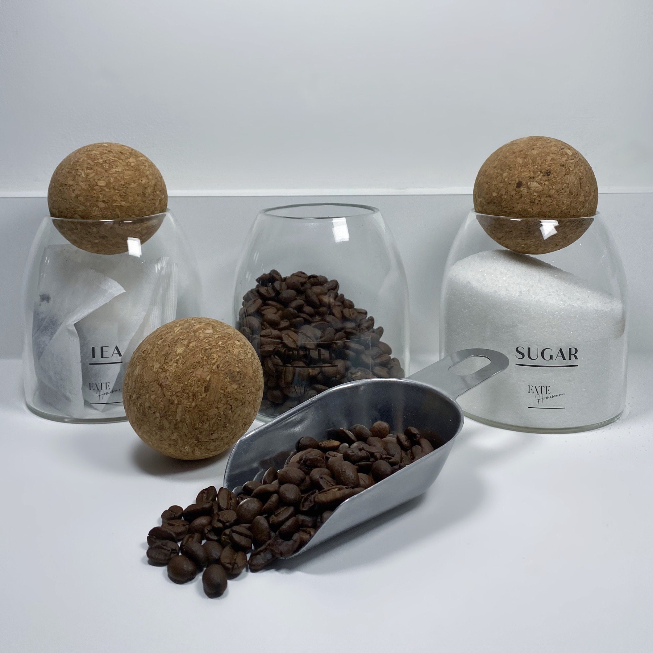 Glass Jar with Cork Orb Lid 500ml Cork Ball Jar Kitchen Etsy