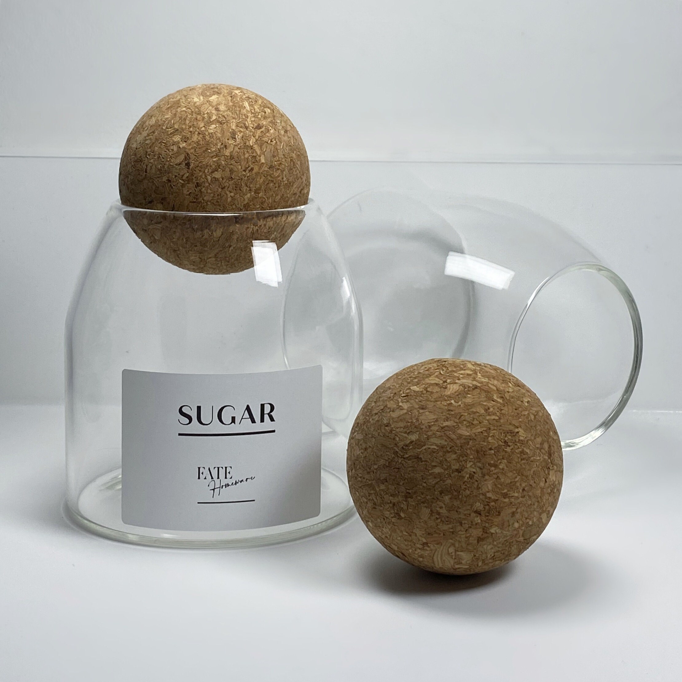 Glass Jar with Cork Orb Lid 500ml Cork Ball Jar Kitchen Etsy