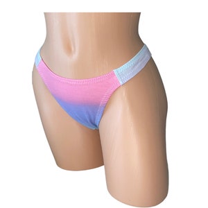 Tie dye Light Aqua/Baby Pink/Lavender Gaff Thong - Transgender Lingerie - Tuck it
