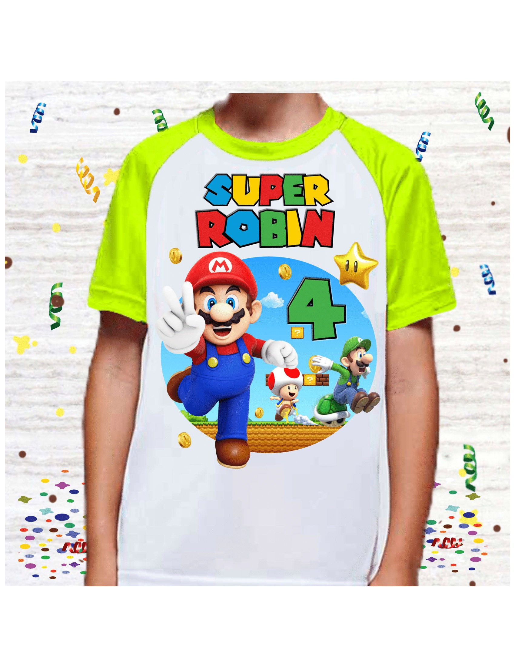 Super Mario Birthday TShirt Etsy