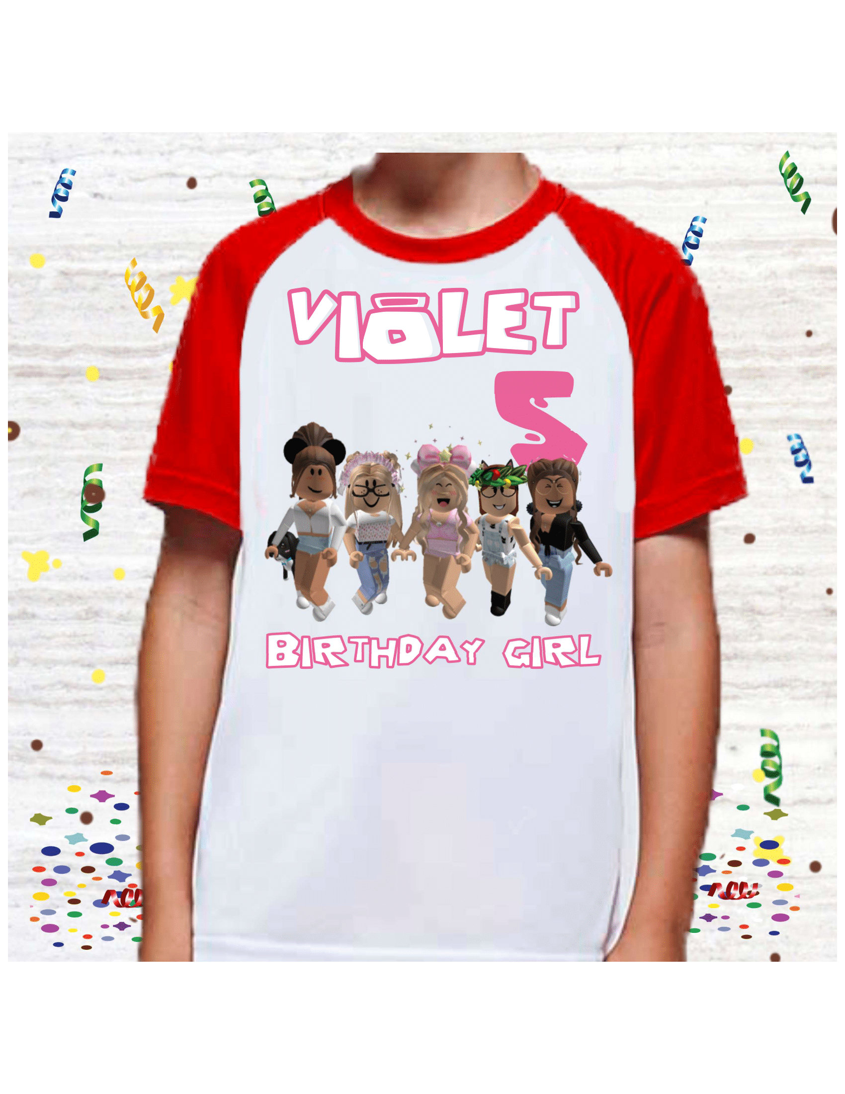 Roblox Girls Birthday Shirt. Roblox Tshirt. Personalized Etsy