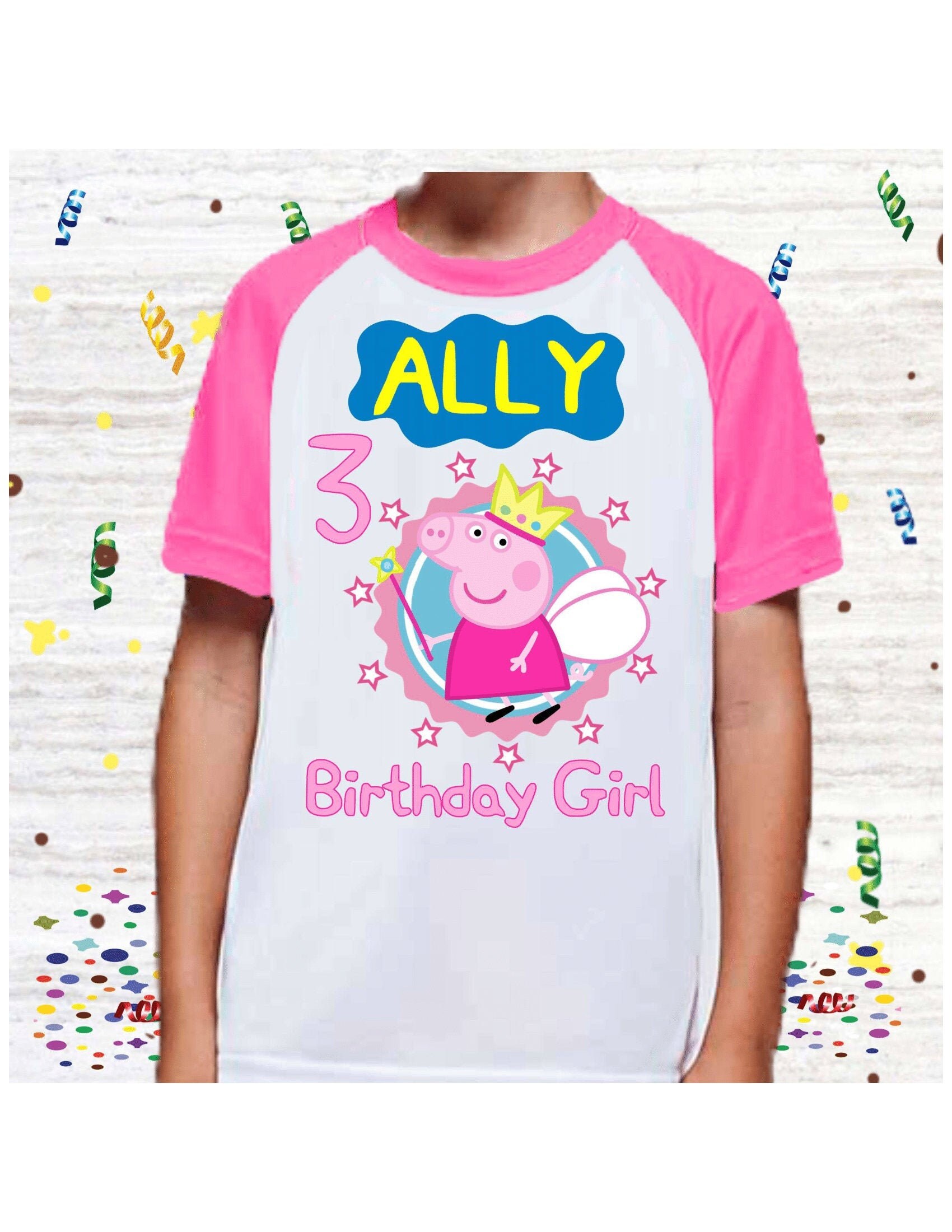 Peppa Pig Birthday Shirt Custom Shirts with Any Name and Age Etsy