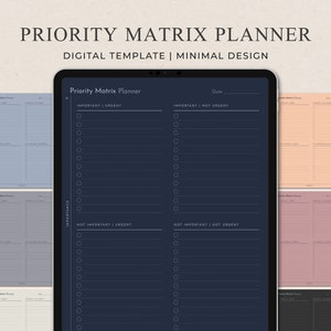 Task Priority Matrix, Eisenhower Matrix, Decision Matrix, Productivity Planner, Action Planner, Daily Planner, Urgent-Important Matrix