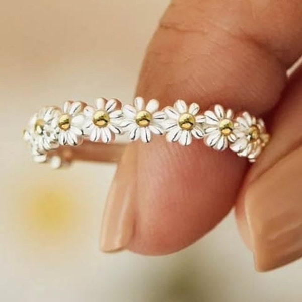 Women Daisy Ring, 925 Sterling Silver, Flower Ring, Vintage Daisy Ring, Silver Flower Ring, Cute Ring, Dainty Ring, Fashionable Ring
