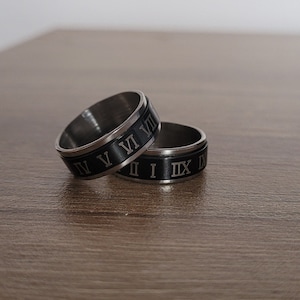 Roman Numerals Spinning Ring, Spinner Ring, Anxiety Ring, Numerals Ring, Fidget Ring, Fiddle Ring, Number Ring, Unisex Ring, Fidget Item