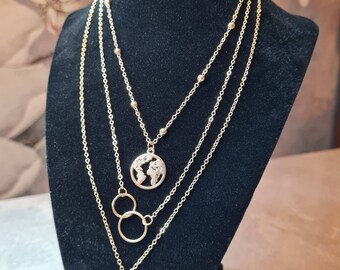 MYYQ Women Necklace Pendant European and American Necklace Retro Multi-Layer Gemstone Stitching Necklace Earrings Set 405cm MYYQ Women Necklace Pendant European and American Necklace Retro Multi-Layer Gemstone Stitching Necklace Earrings Set 405cm