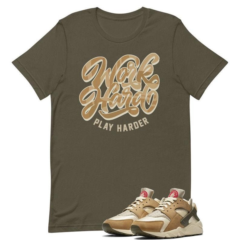 Work Hard Play Harder Tee Stussy Huarache LE Unisex TShirt Etsy